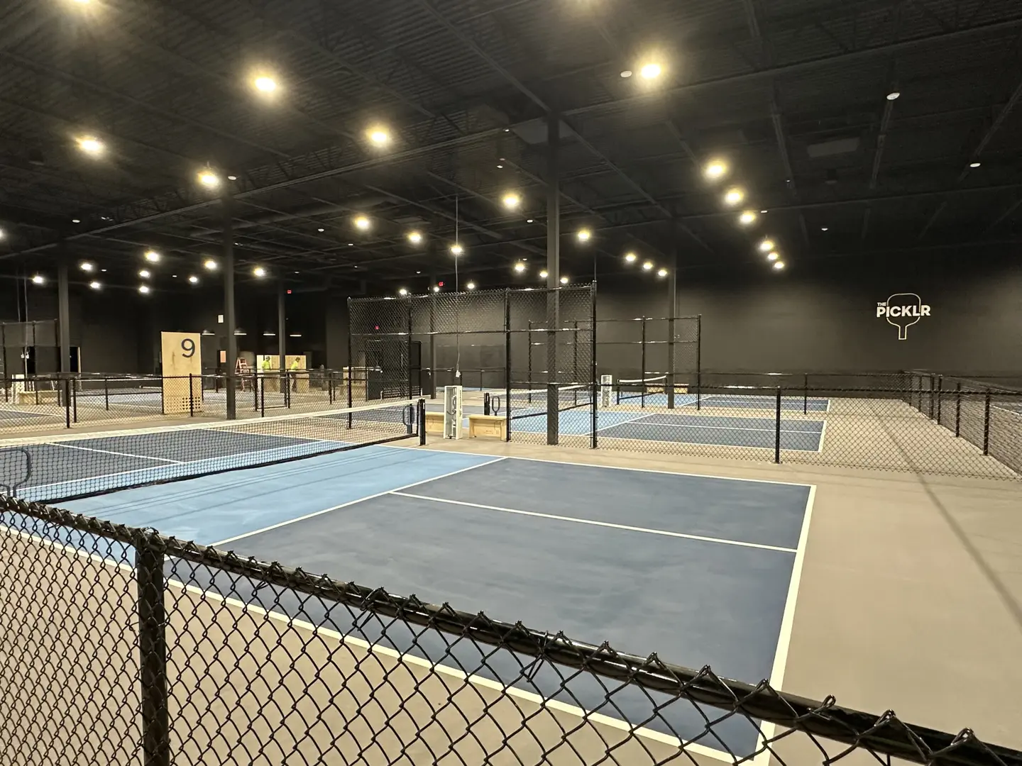 Indoor pickleball courts at The Picklr