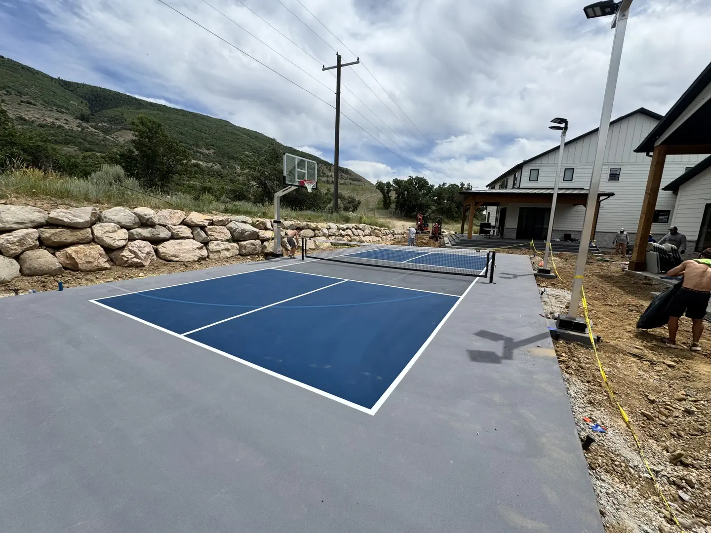Smooth pickleball court.