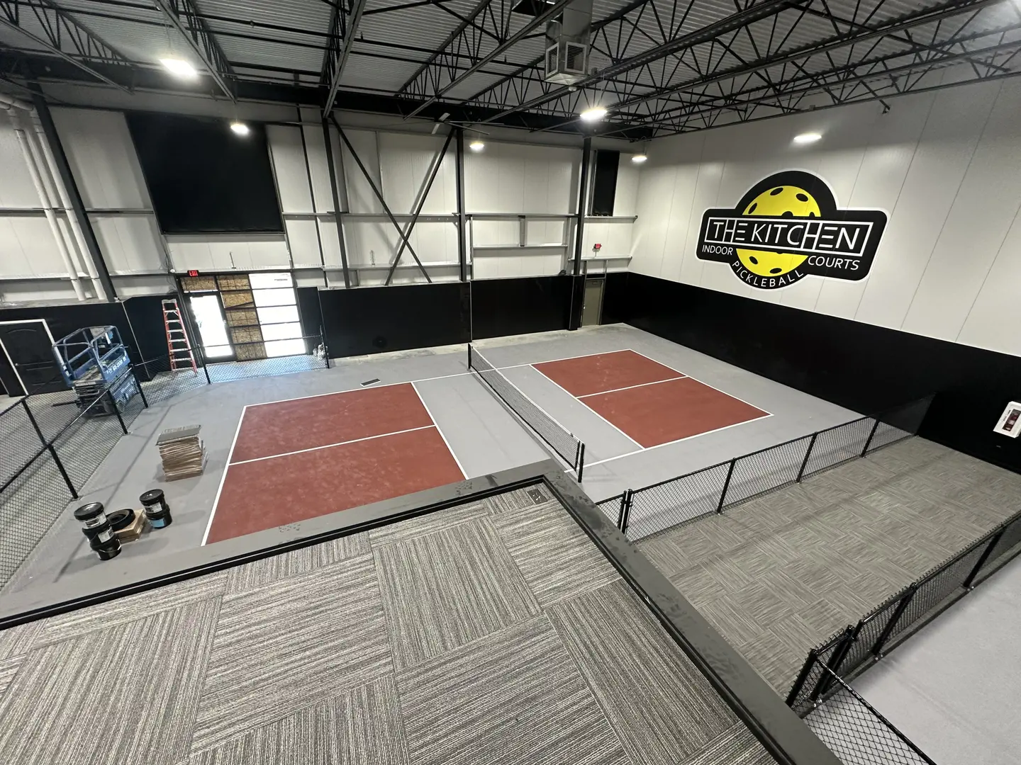 Indoor pickleball courts at The Kitchen.