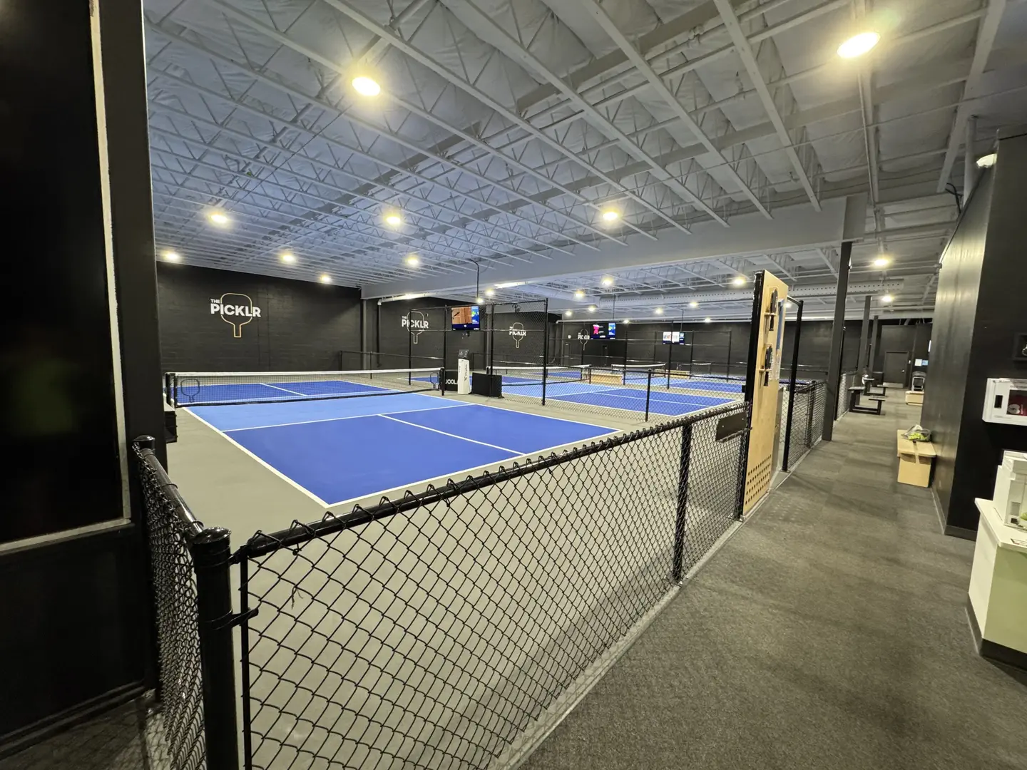 Indoor pickleball courts at The Picklr