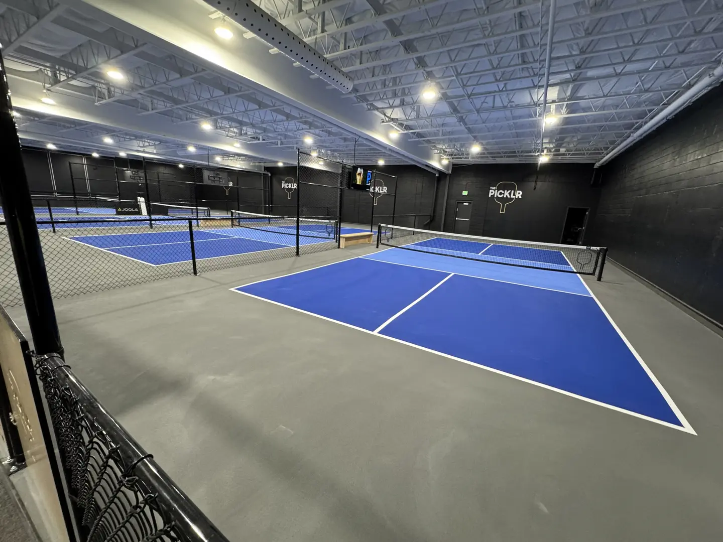 Indoor pickleball courts at The Picklr